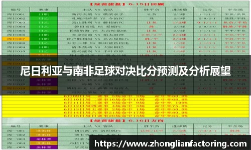 尼日利亚与南非足球对决比分预测及分析展望